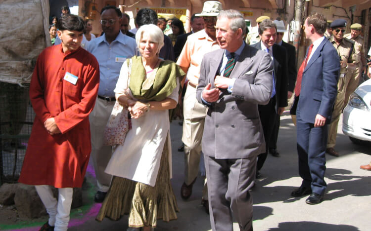 Vinod Joshi leading the Heritage Walk with King Charles and Faith Singh